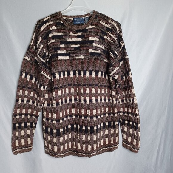 Northern Isles Sweater Mens L Multicolor Knitted by Hand Thick Cable Fisherman - Picture 1 of 6